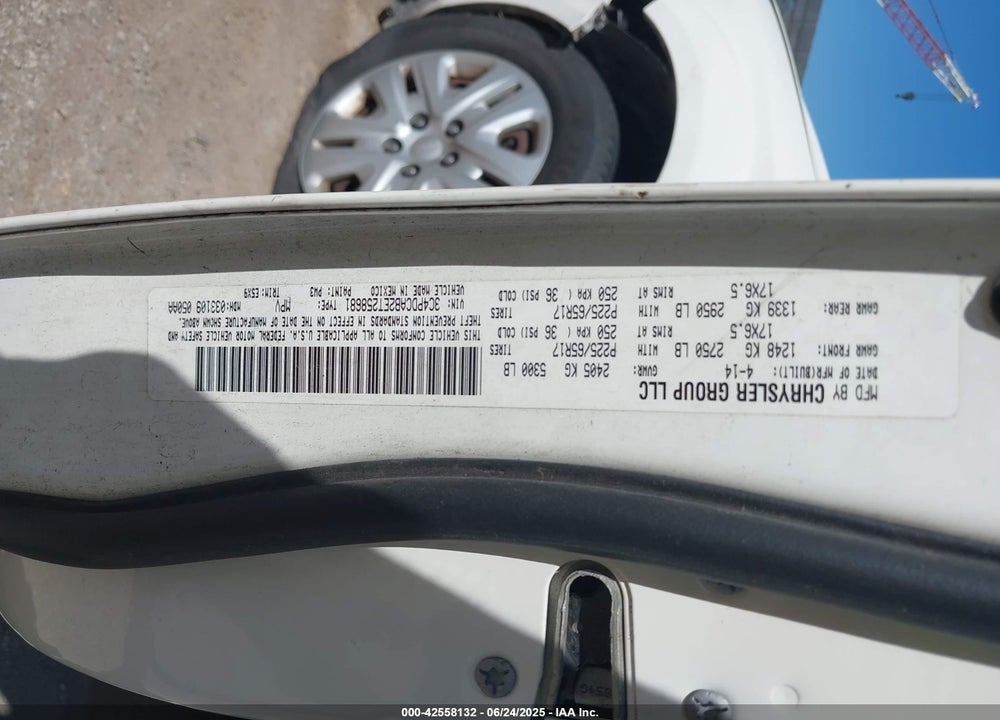 2014 DODGE JOURNEY VIN: 3C4PDCAB2ET258681