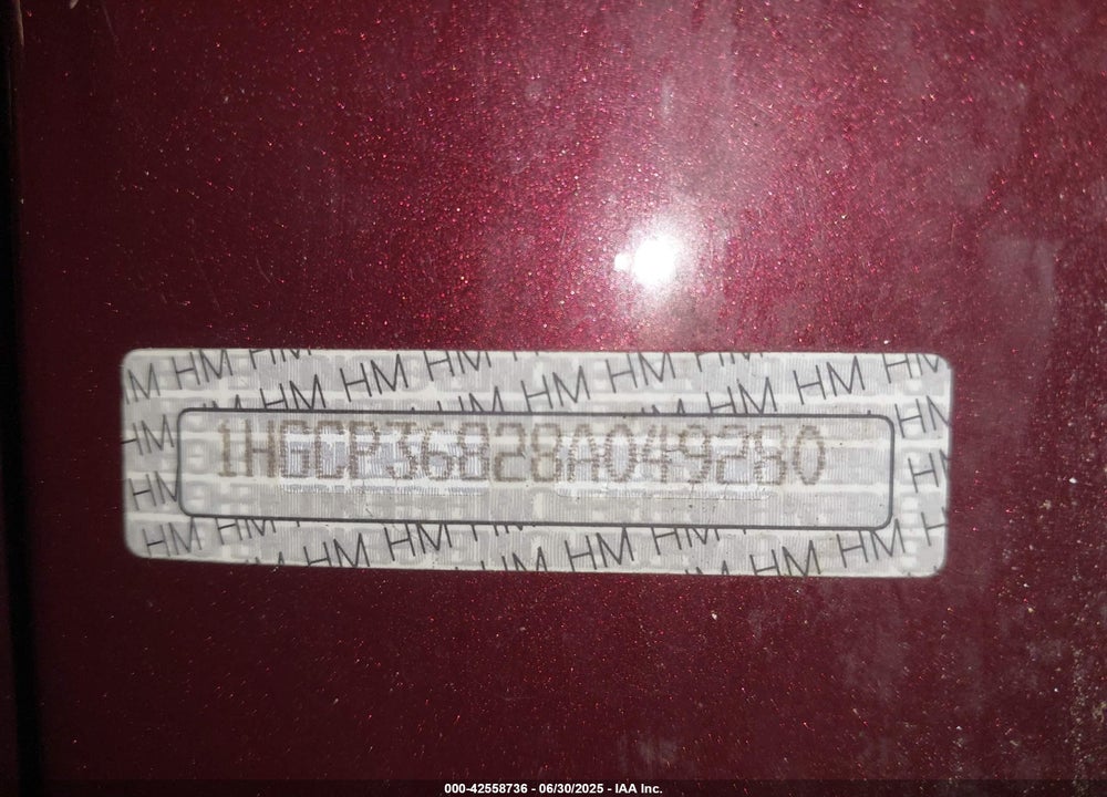 2008 HONDA ACCORD 3.5 EX-L VIN: 1HGCP36828A049280