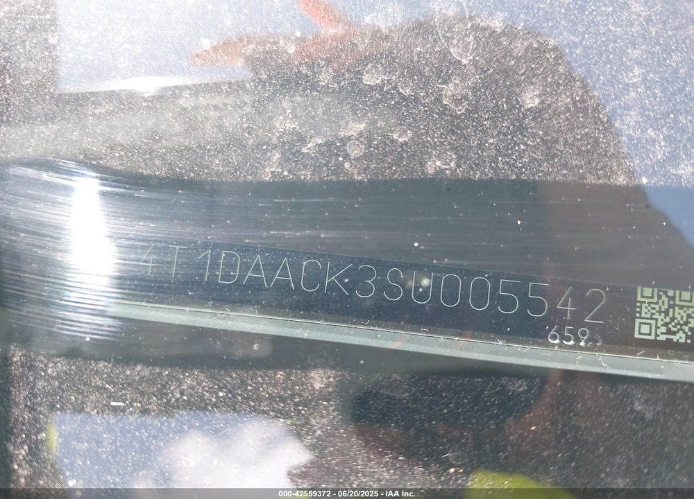 2025 TOYOTA CAMRY VIN: 4T1DAACK3SU005542
