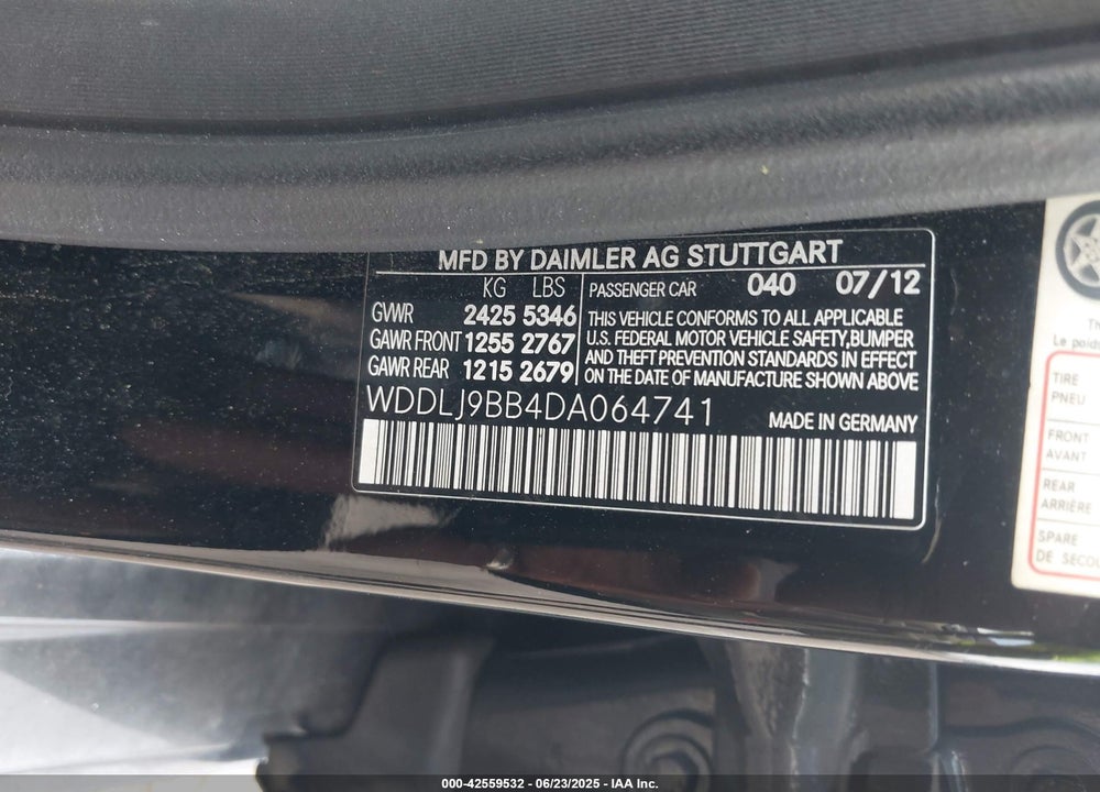 2013 MERCEDES-BENZ CLS 550 VIN: WDDLJ9BB4DA064741