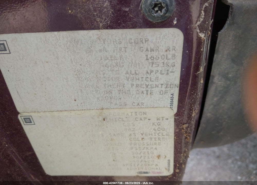 1995 PONTIAC GRAND AM SE VIN: 1G2NE15D0SM621313