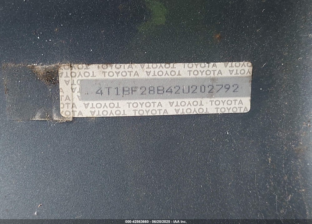 2002 TOYOTA AVALON XLS VIN: 4T1BF28B42U202792