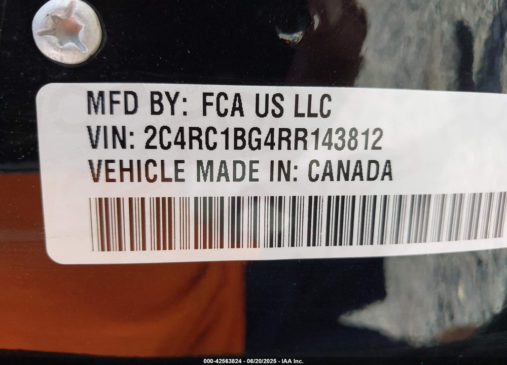 2024 CHRYSLER PACIFICA TOURING L VIN: 2C4RC1BG4RR143812