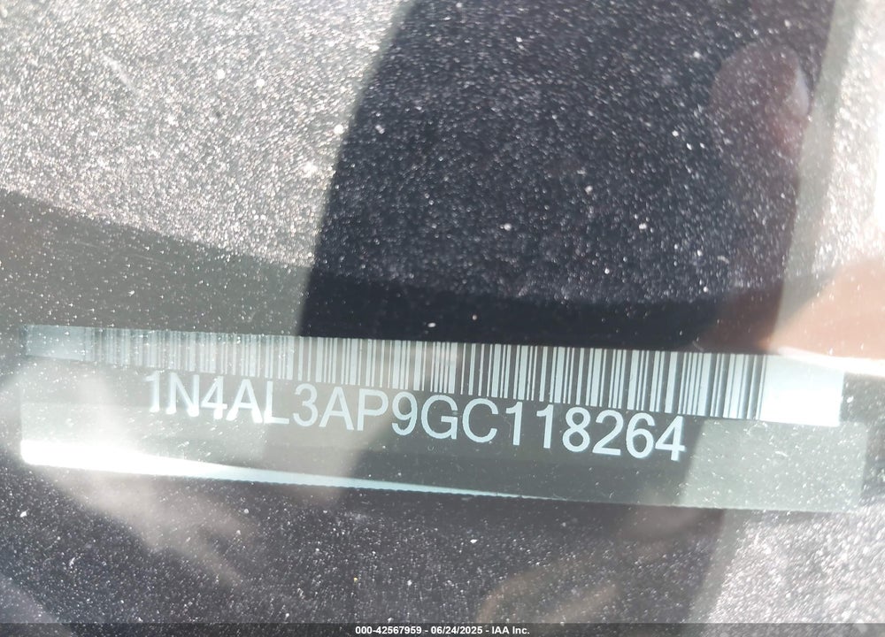 2016 NISSAN ALTIMA VIN: 1N4AL3AP9GC118264