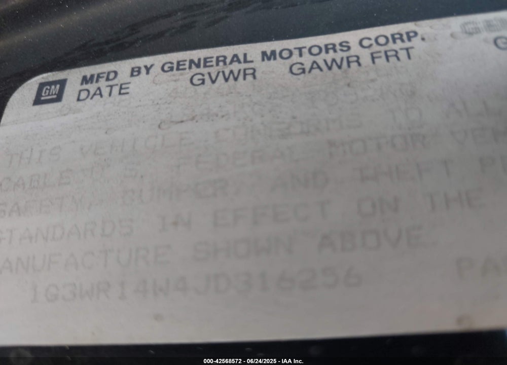 1988 OLDSMOBILE CUTLASS SUPREME INTERNATIONAL SERIES VIN: 1G3WR14W4JD316256