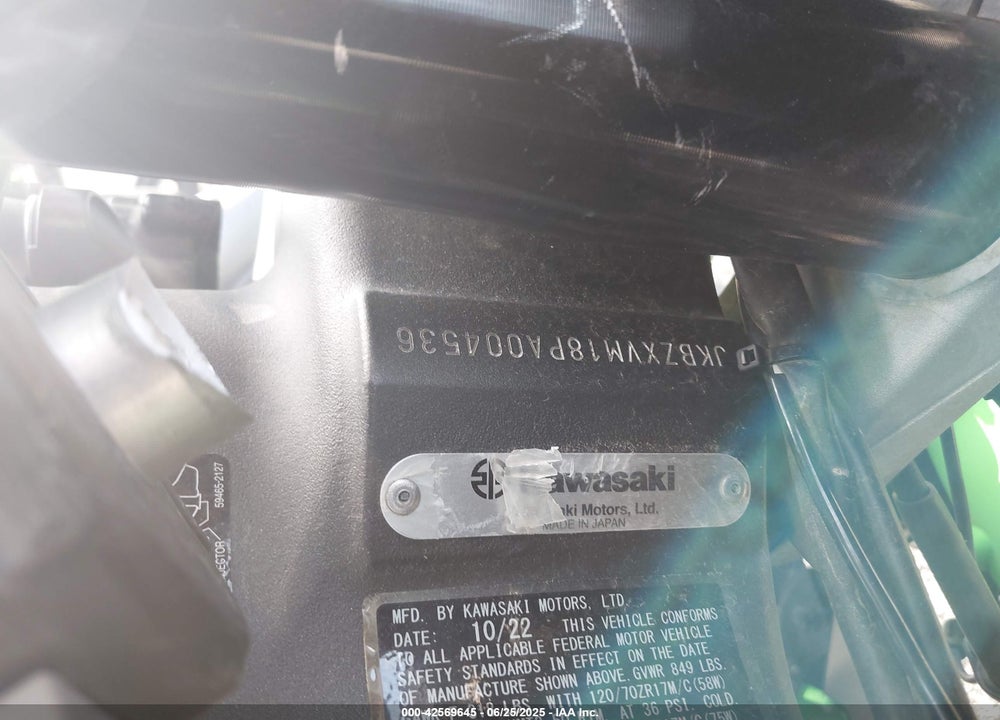 2023 KAWASAKI ZX1002 M VIN: JKBZXVM18PA004536