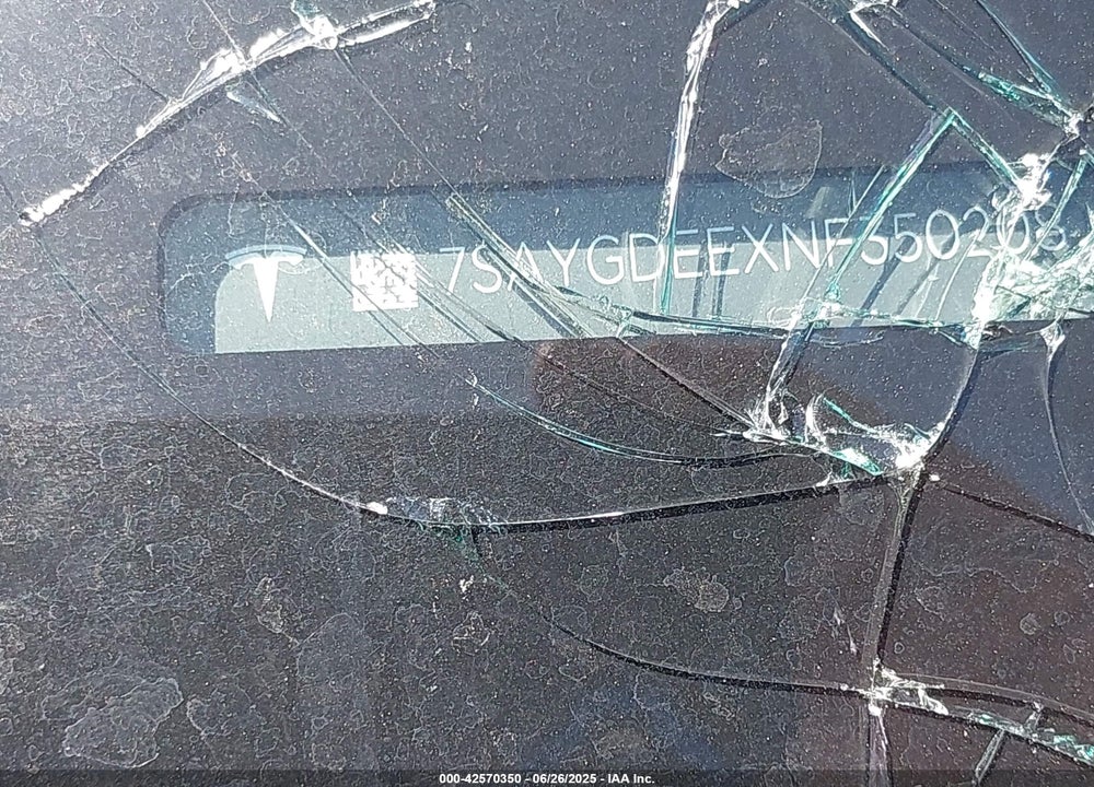 2022 TESLA MODEL Y VIN: 7SAYGDEEXNF350208
