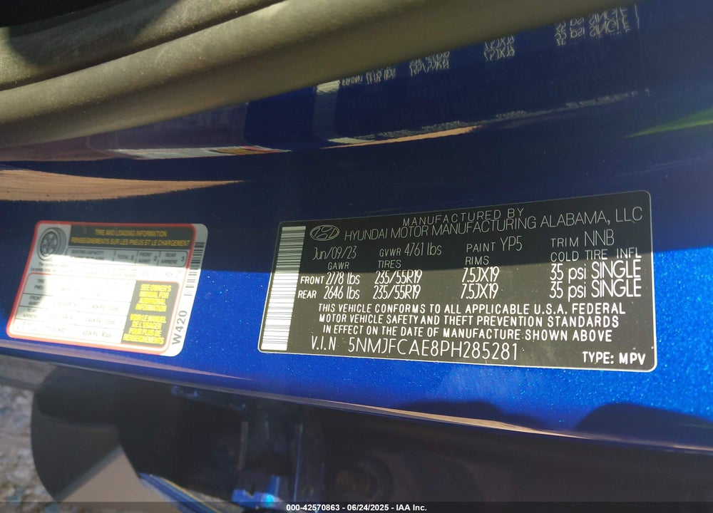 2023 HYUNDAI TUCSON VIN: 5NMJFCAE8PH285281