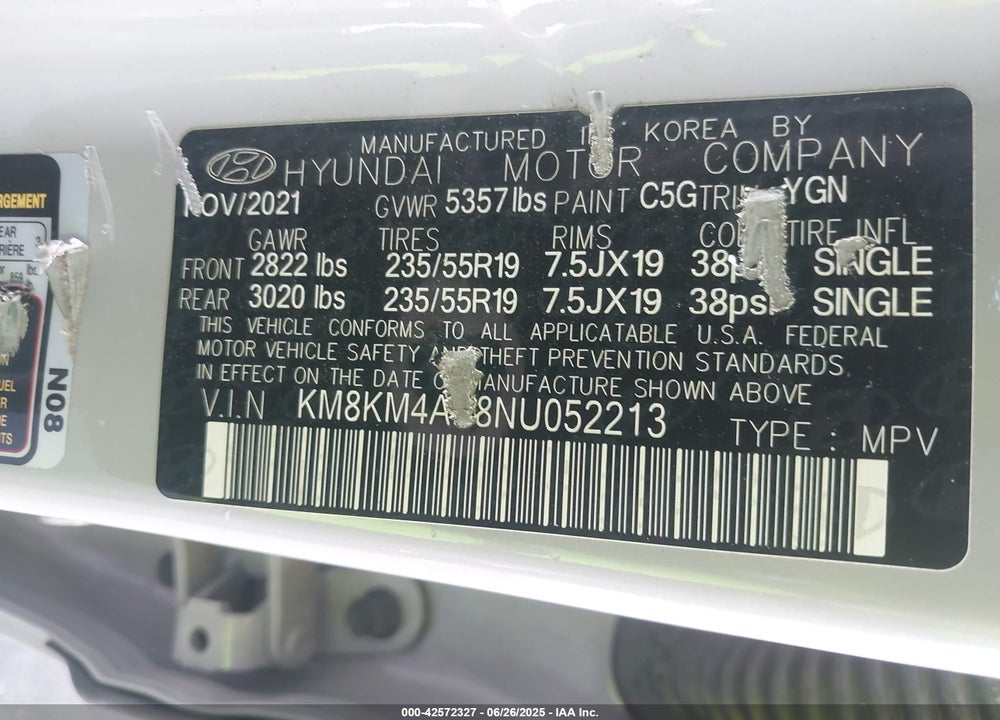 2022 HYUNDAI IONIQ 5 VIN: KM8KM4AE8NU052213