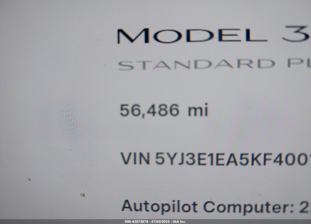 2019 TESLA MODEL 3 VIN: 5YJ3E1EA5KF400131