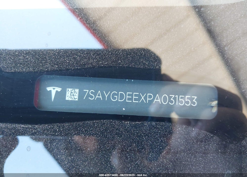 2023 TESLA MODEL Y AWD/LONG RANGE DUAL MOTOR ALL-WHEEL DRIVE VIN: 7SAYGDEEXPA031553