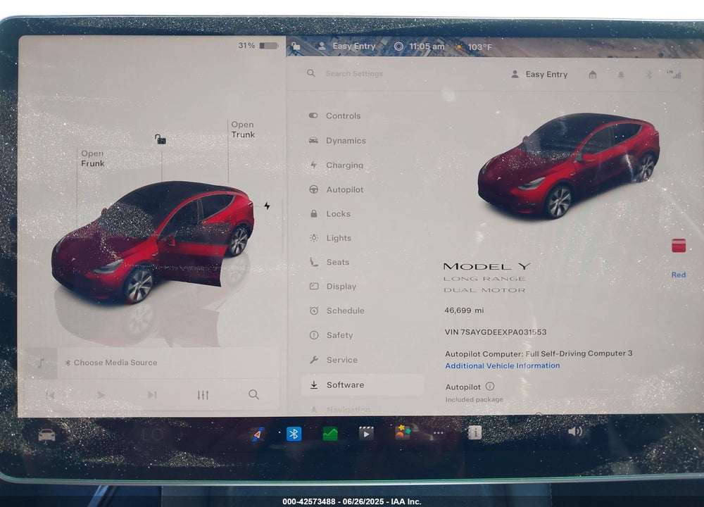 2023 TESLA MODEL Y AWD/LONG RANGE DUAL MOTOR ALL-WHEEL DRIVE VIN: 7SAYGDEEXPA031553