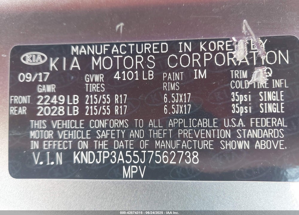 2018 KIA SOUL VIN: KNDJP3A55J7562738