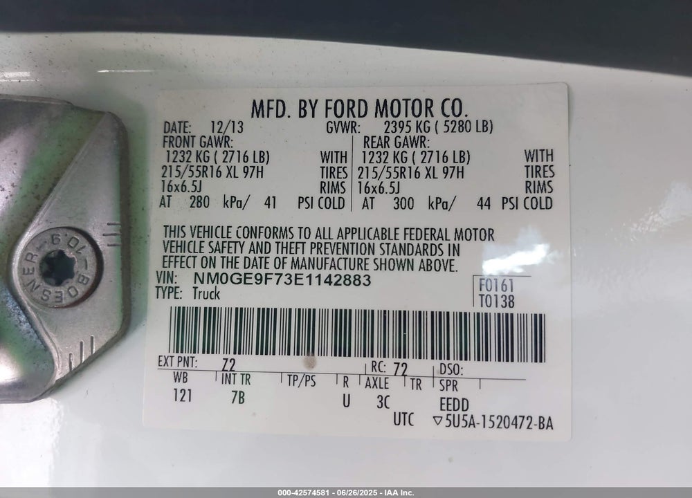 2014 FORD TRANSIT CONNECT XLT VIN: NM0GE9F73E1142883