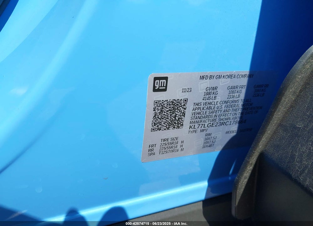 2024 CHEVROLET TRAX VIN: KL77LGE23RC178664