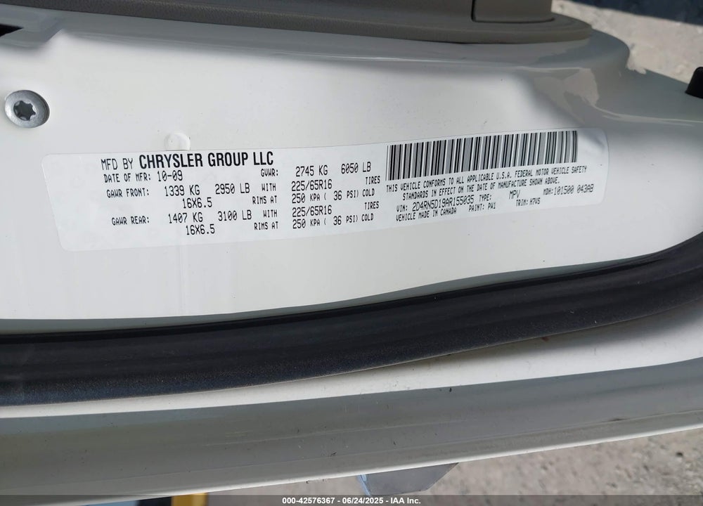 2010 DODGE GRAND CARAVAN SXT VIN: 2D4RN5D19AR155035