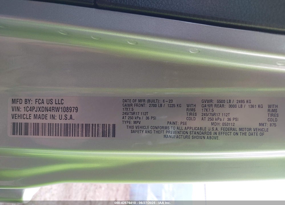2024 JEEP WRANGLER / VIN: 1C4PJXDN4RW108979