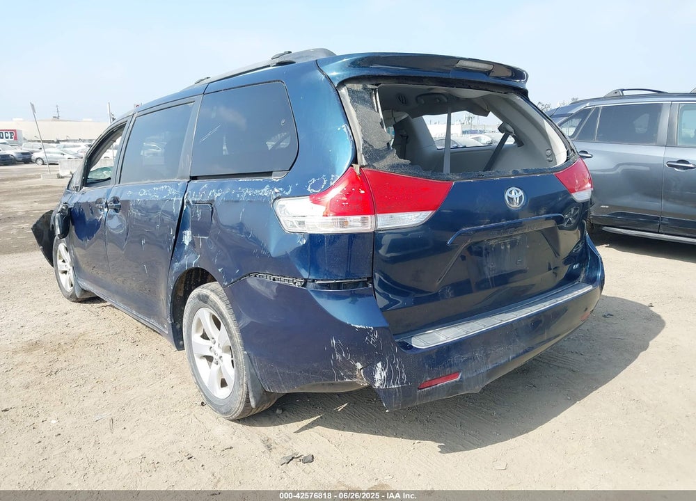 2012 TOYOTA SIENNA LE V6 8 PASSENGER VIN: 5TDKK3DC7CS236218