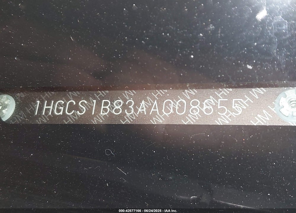 2010 HONDA ACCORD VIN: 1HGCS1B83AA008655