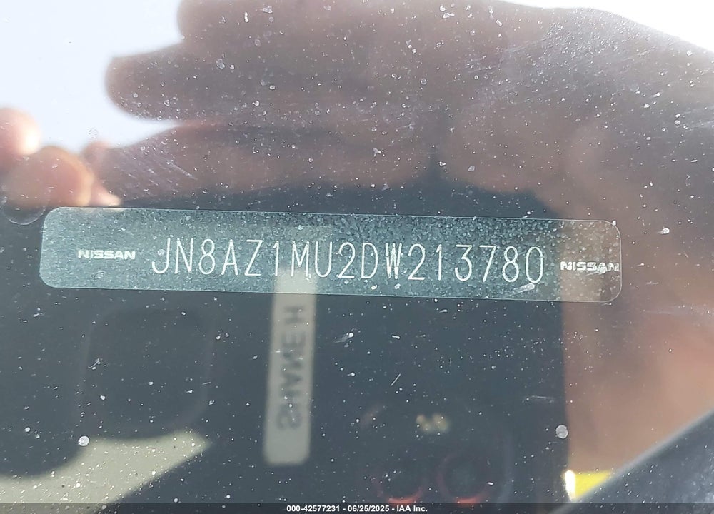 2013 NISSAN MURANO VIN: JN8AZ1MU2DW213780