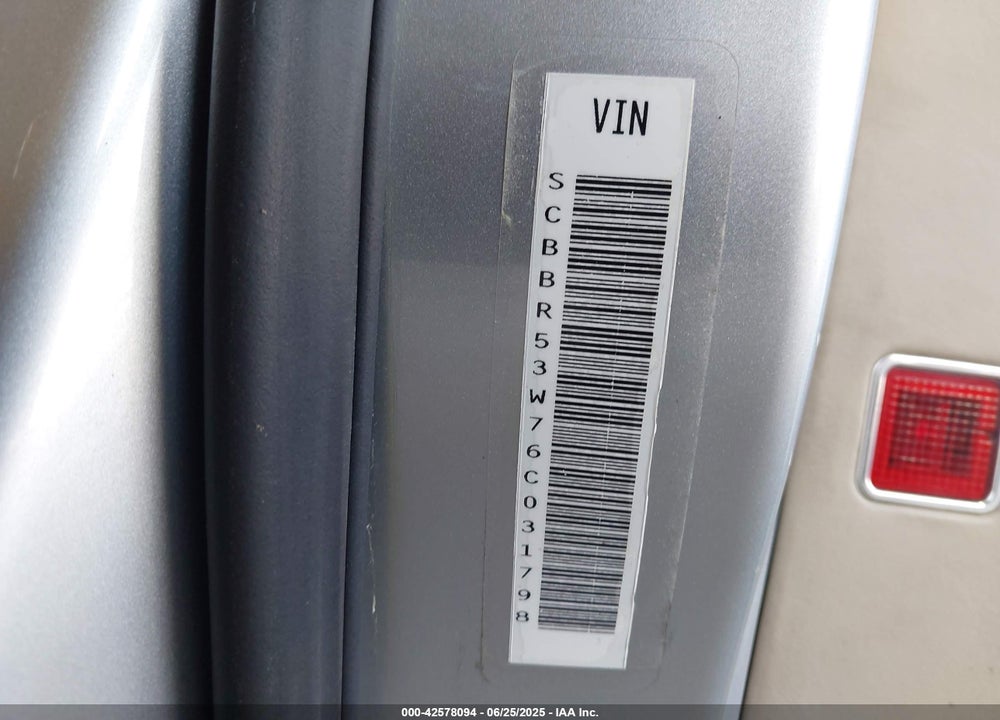 2006 BENTLEY CONTINENTAL VIN: SCBBR53W76C031798