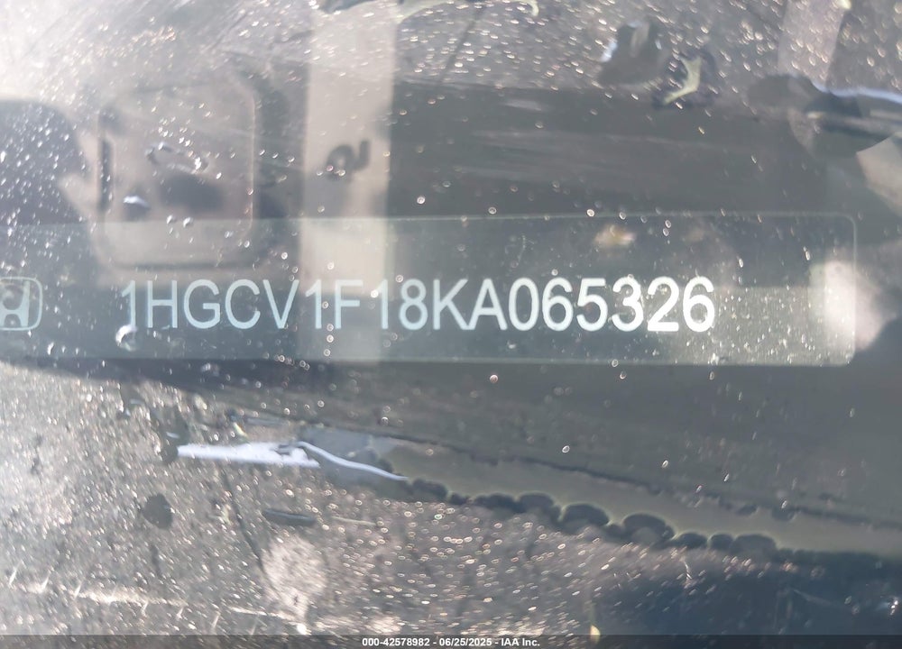2019 HONDA ACCORD LX 1.5T VIN: 1HGCV1F18KA065326