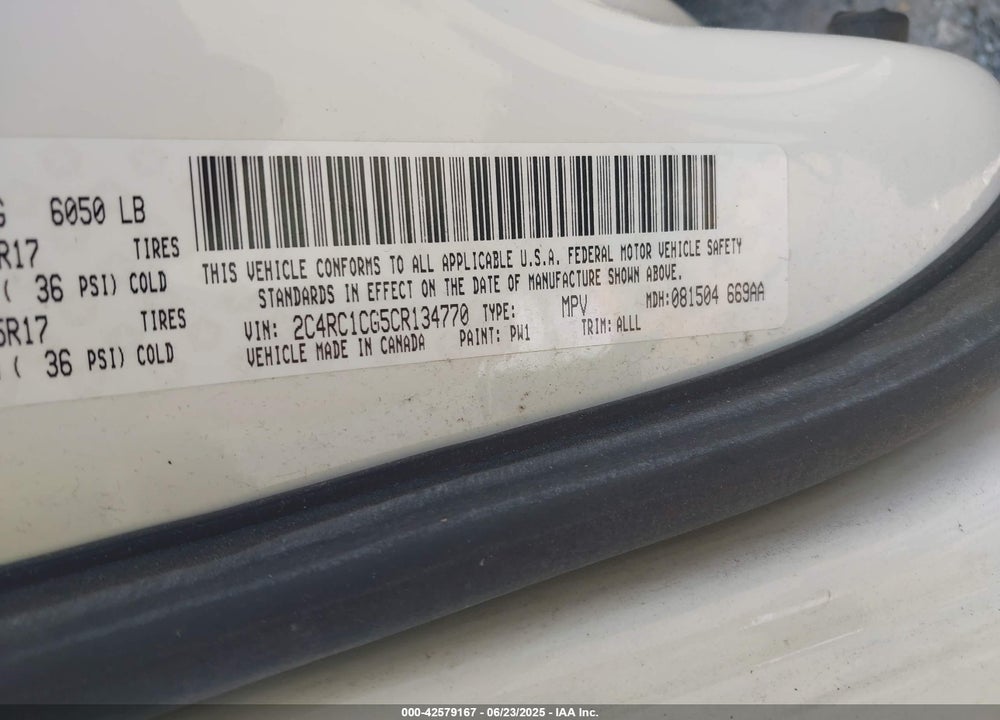 2012 CHRYSLER TOWN & COUNTRY TOURING-L VIN: 2C4RC1CG5CR134770