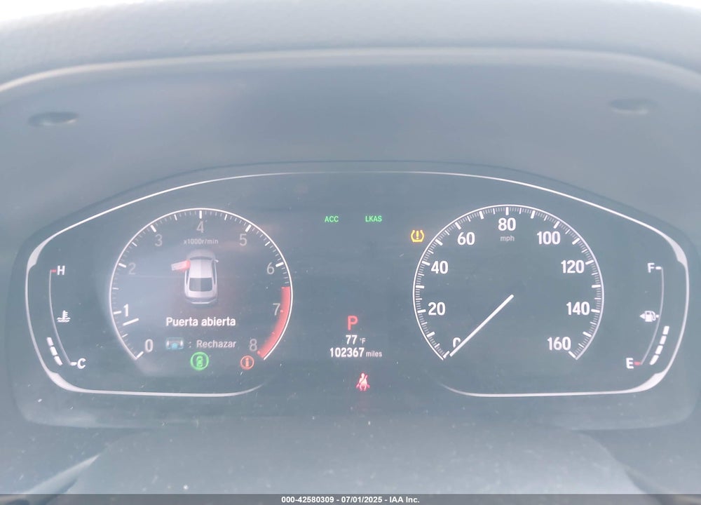 2019 HONDA ACCORD VIN: 1HGCV1F16KA105788