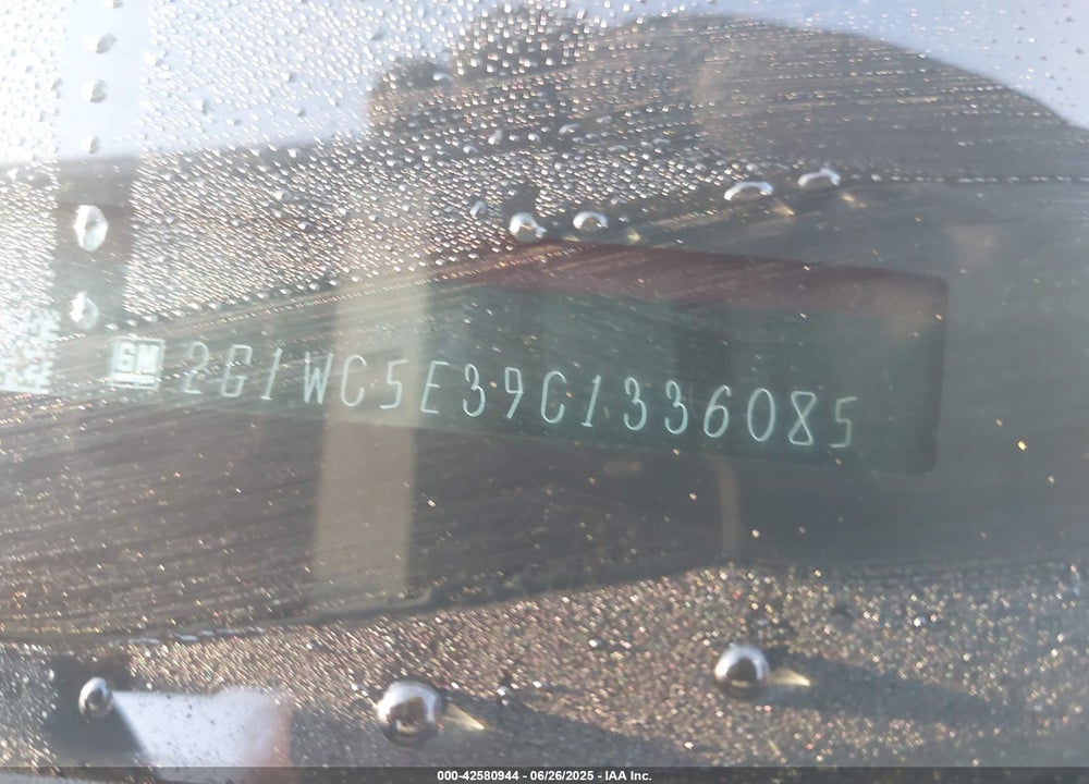 2012 CHEVROLET IMPALA VIN: 2G1WC5E39C1336085