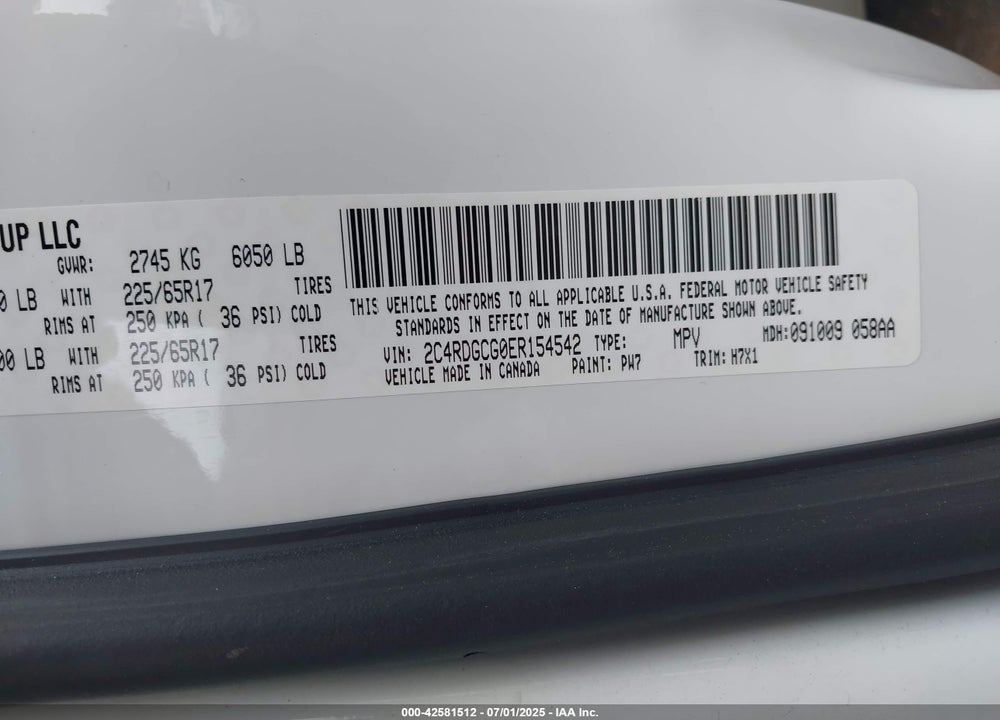 2014 DODGE GRAND CARAVAN SXT VIN: 2C4RDGCG0ER154542