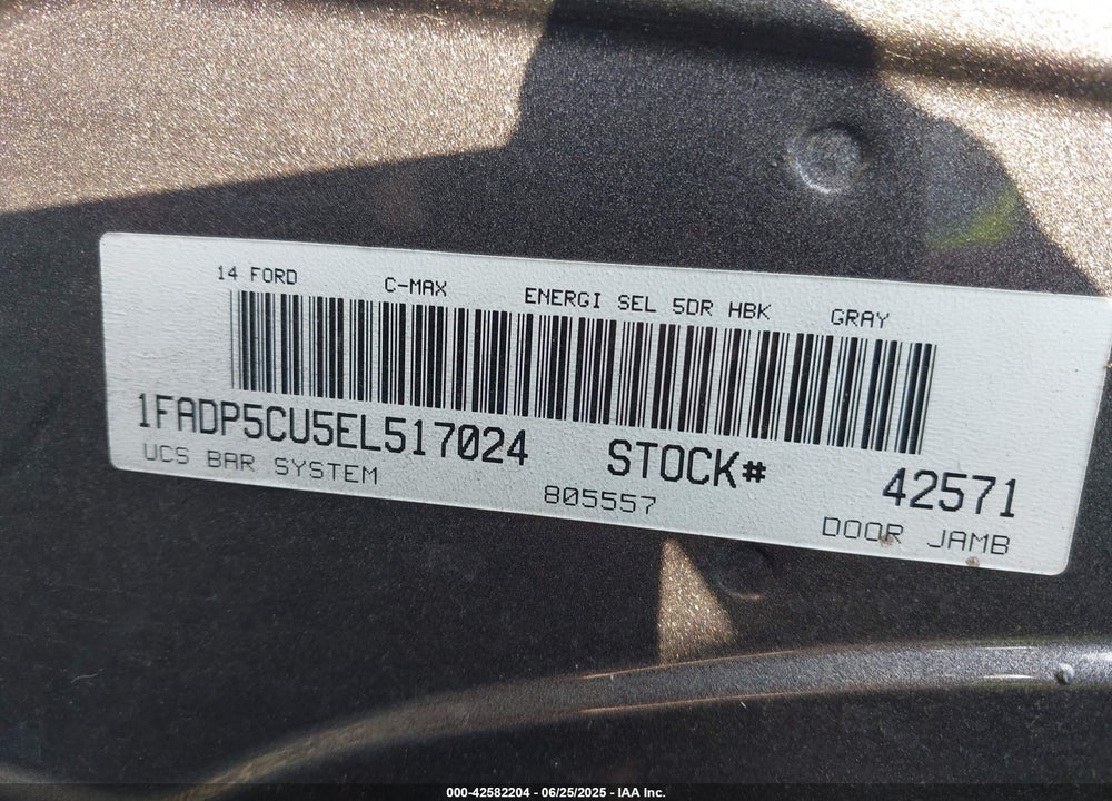 2014 FORD C-MAX ENERGI SEL VIN: 1FADP5CU5EL517024