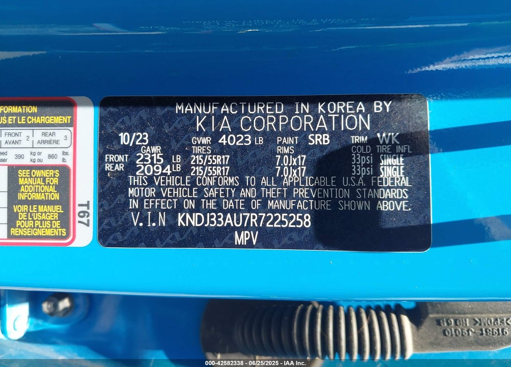2024 KIA SOUL VIN: KNDJ33AU7R7225258