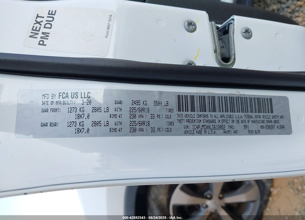 2020 JEEP CHEROKEE VIN: 1C4PJMDXXLD612052