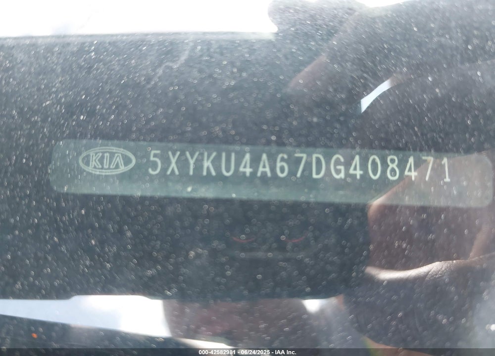 2013 KIA SORENTO VIN: 5XYKU4A67DG408471