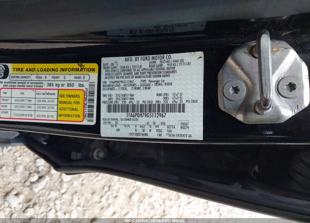 2016 FORD FUSION SE VIN: 1FA6P0H79G5112967