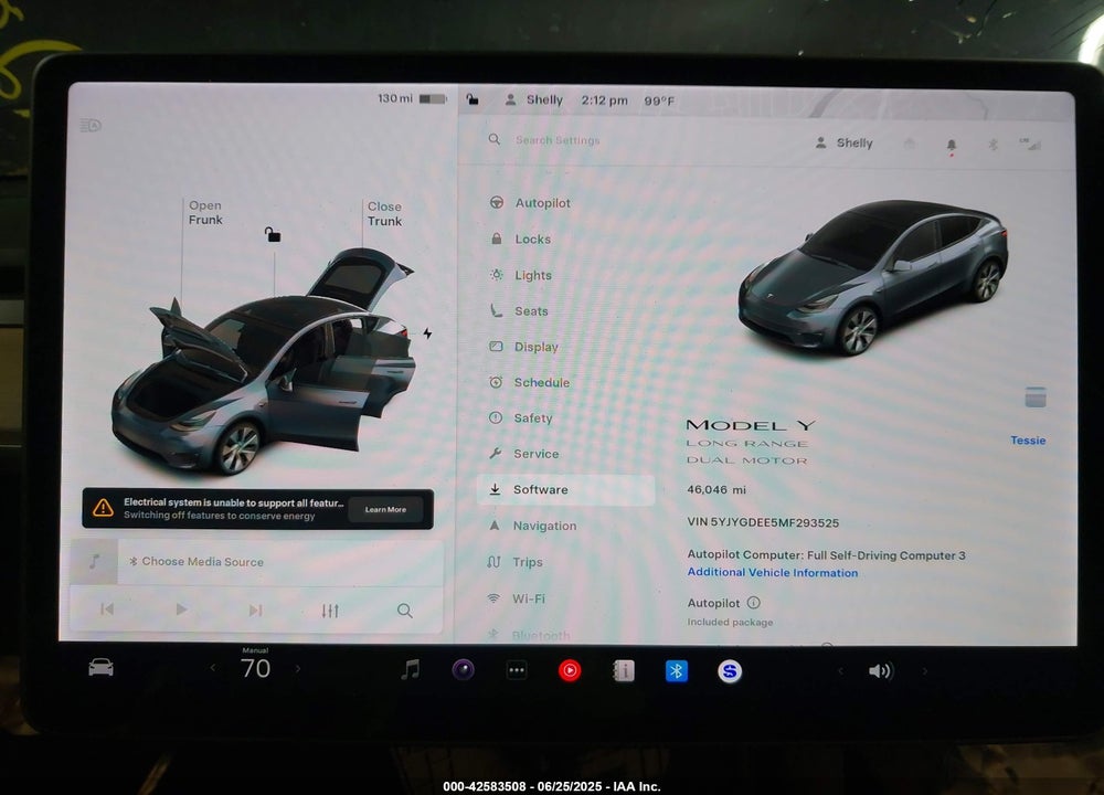2021 TESLA MODEL Y VIN: 5YJYGDEE5MF293525