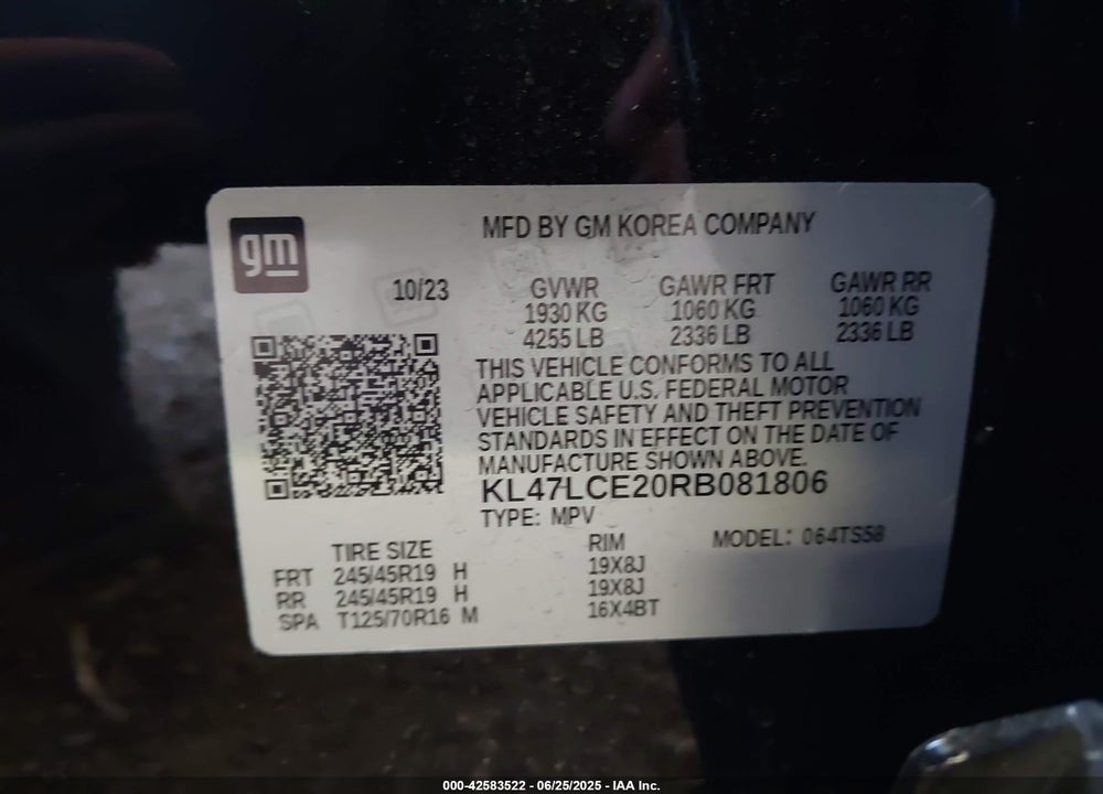 2024 BUICK ENVISTA AVENIR FWD VIN: KL47LCE20RB081806