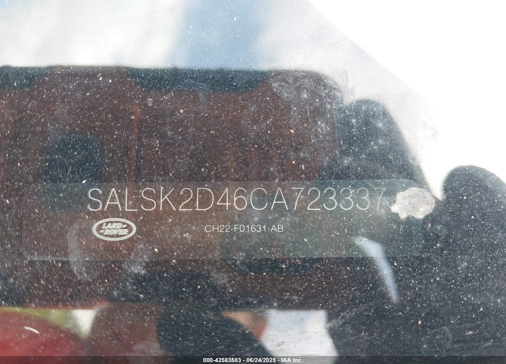 2012 LAND ROVER RANGE ROVER SPORT VIN: SALSK2D46CA723337