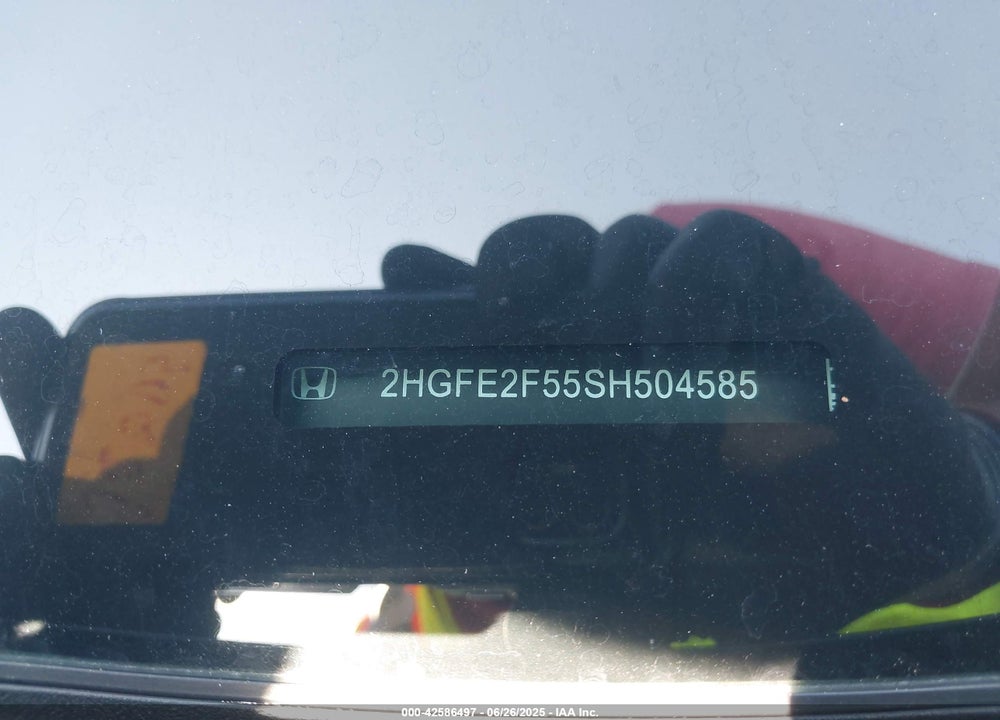 2025 HONDA CIVIC VIN: 2HGFE2F55SH504585
