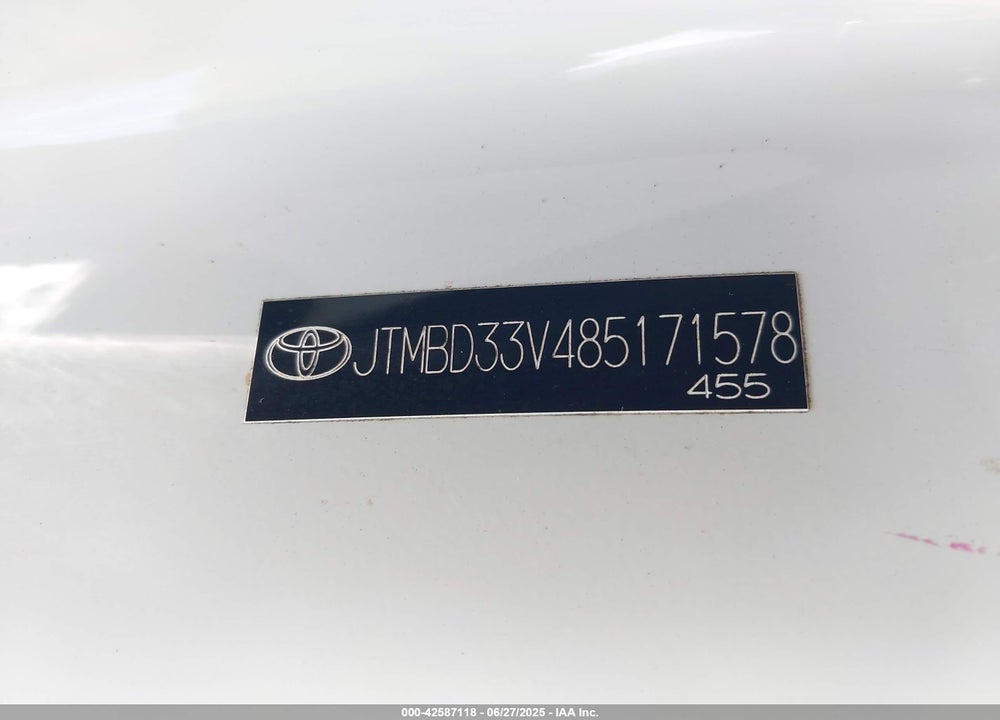 2008 TOYOTA RAV4 VIN: JTMBD33V485171578