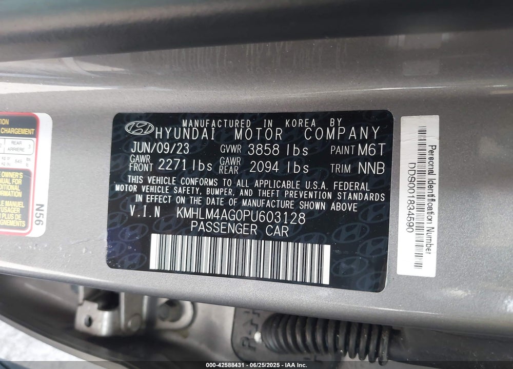 2023 HYUNDAI ELANTRA SEL VIN: KMHLM4AG0PU603128