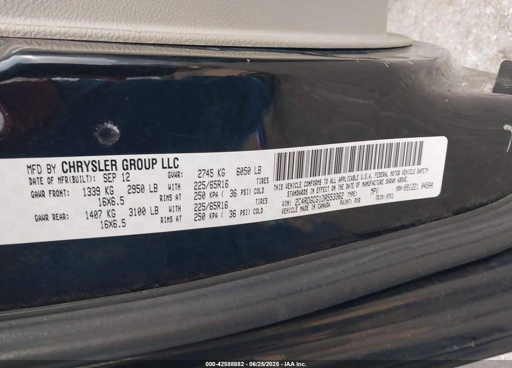 2013 DODGE GRAND CARAVAN SXT VIN: 2C4RDGCG1DR553362