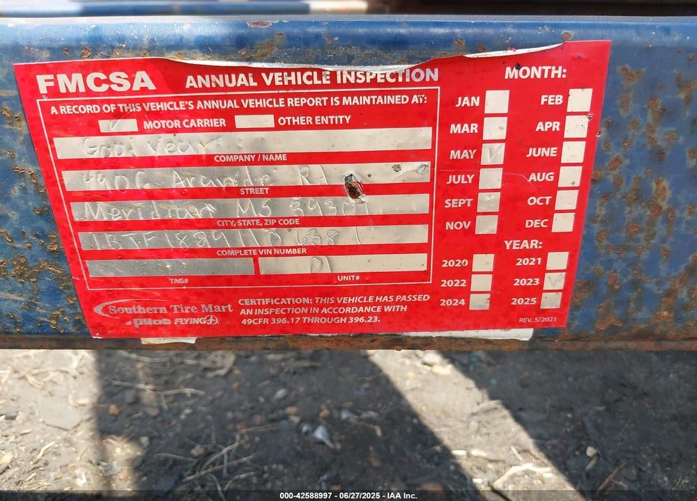 2001 RAZO UTILITY TRAILER VIN: 1B9FS182911106381