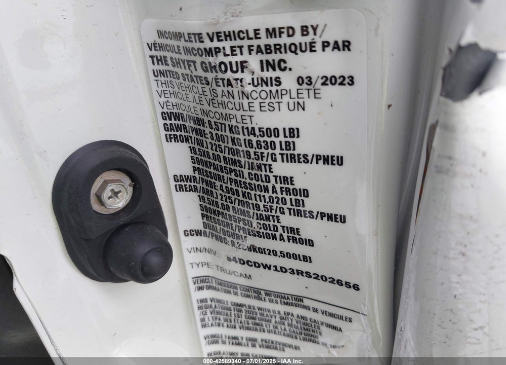 2024 CHEVROLET 4500 HG LCF GAS VIN: 54DCDW1D3RS202656
