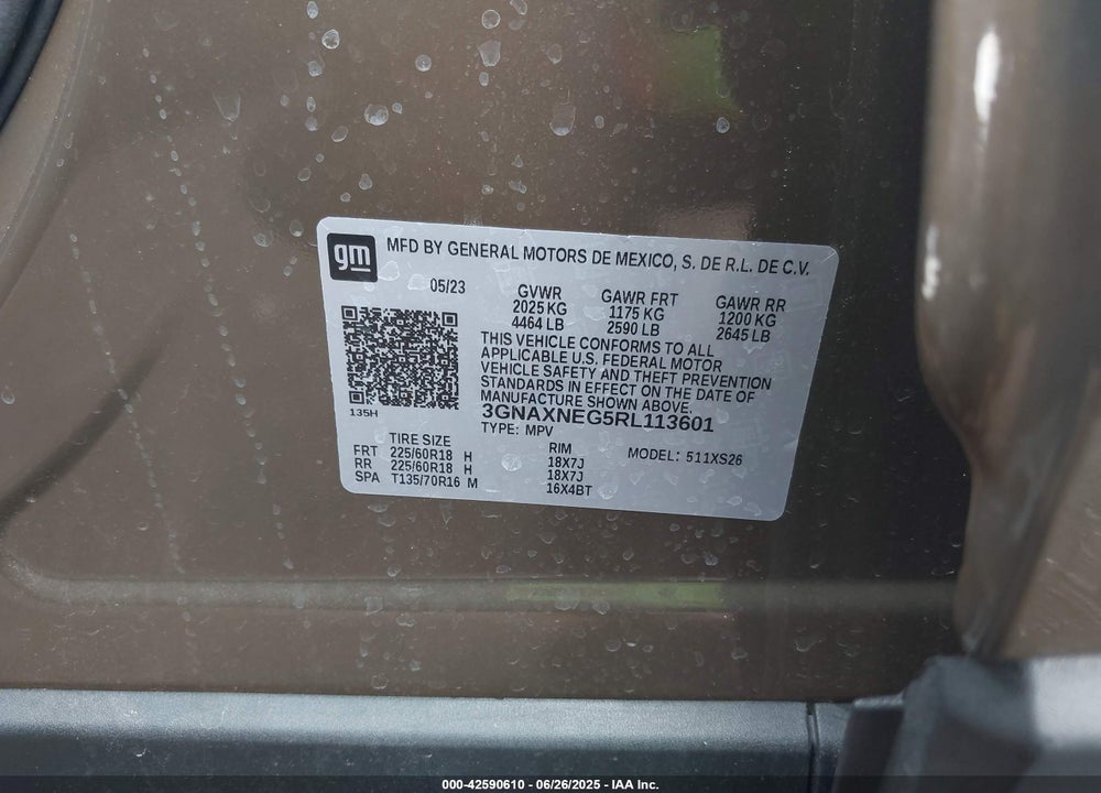 2024 CHEVROLET EQUINOX VIN: 3GNAXNEG5RL113601