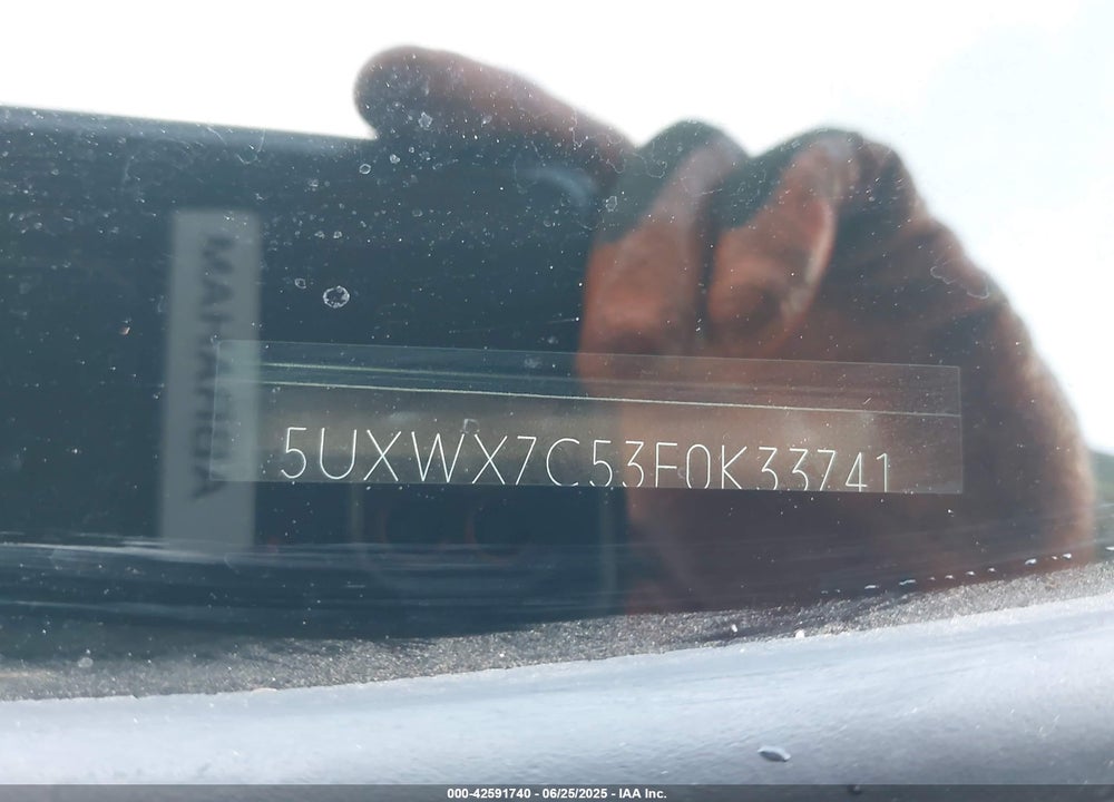 2015 BMW X3 VIN: 5UXWX7C53F0K33741