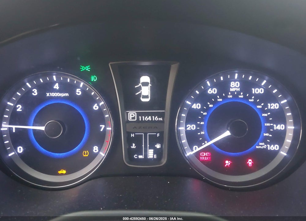 2013 HYUNDAI AZERA VIN: KMHFH4JG8DA319731