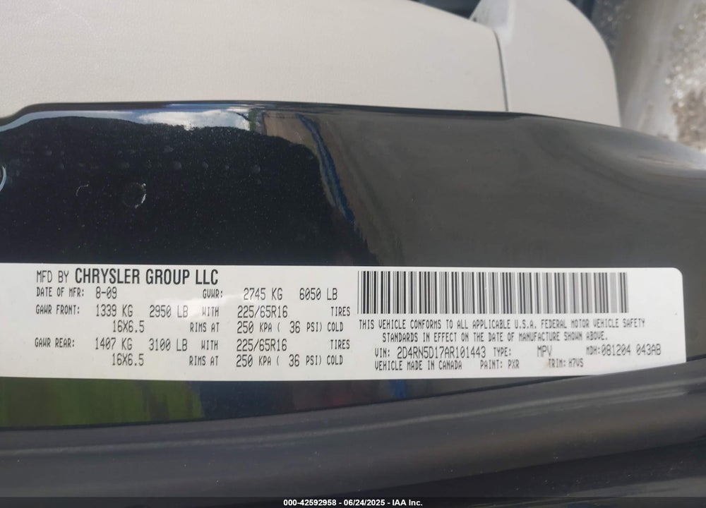 2010 DODGE GRAND CARAVAN SXT VIN: 2D4RN5D17AR101443