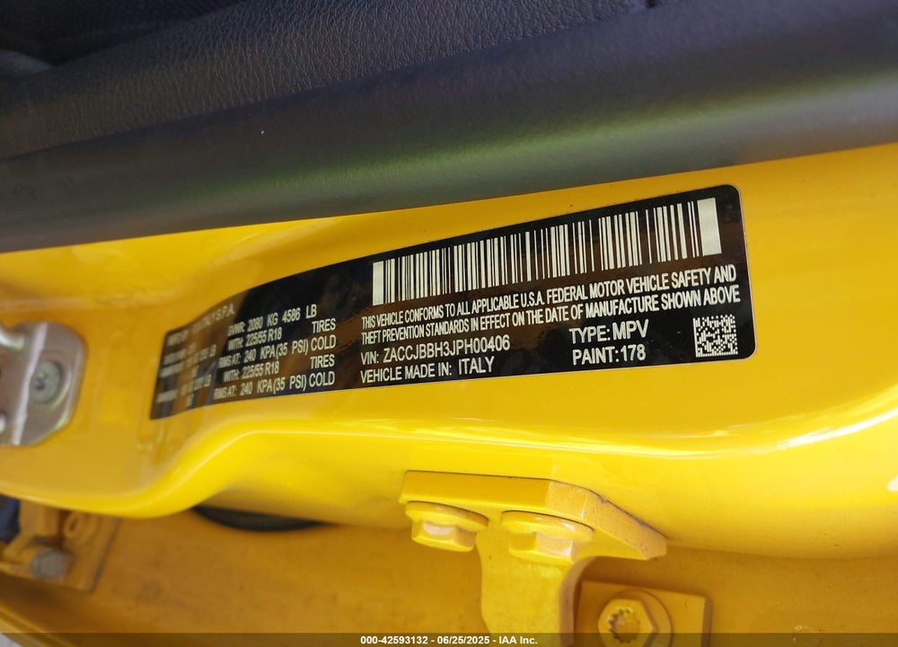 2018 JEEP RENEGADE VIN: ZACCJBBH3JPH00406
