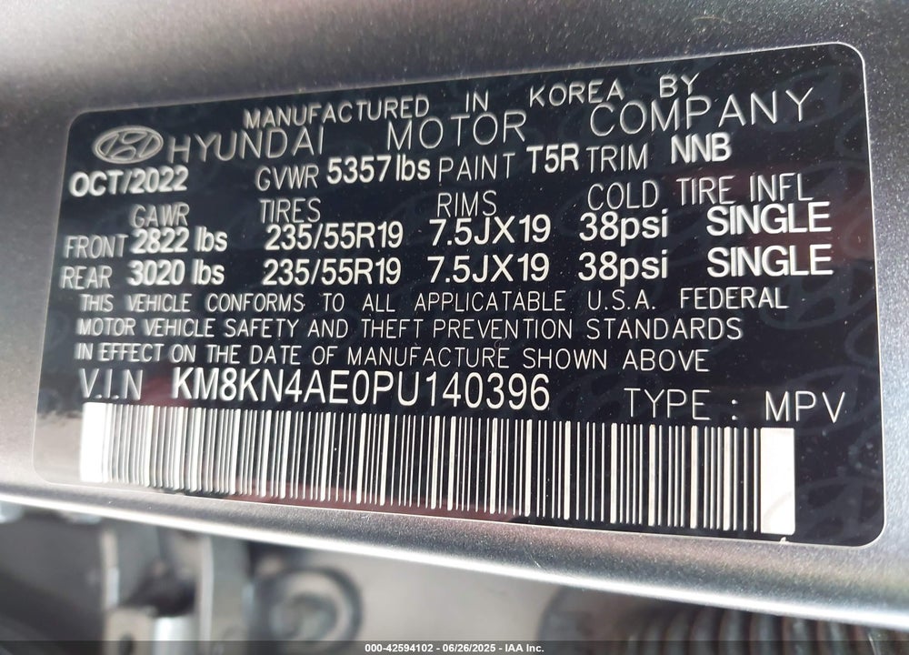 2023 HYUNDAI IONIQ 5 VIN: KM8KN4AE0PU140396